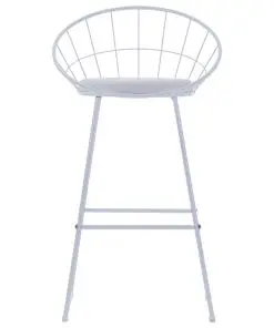 vidaXL Bar Chairs 2 pcs White Faux Leather