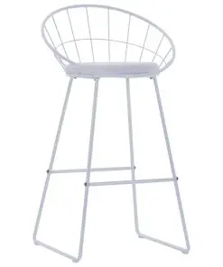 vidaXL Bar Chairs 2 pcs White Faux Leather