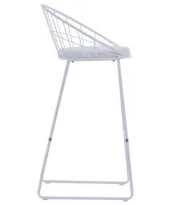 vidaXL Bar Chairs 2 pcs White Faux Leather