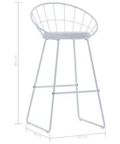 vidaXL Bar Chairs 2 pcs White Faux Leather