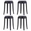 vidaXL Stackable Stools 4 pcs Black Plastic