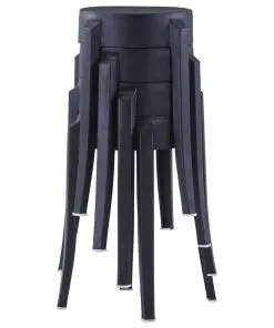 vidaXL Stackable Stools 4 pcs Black Plastic