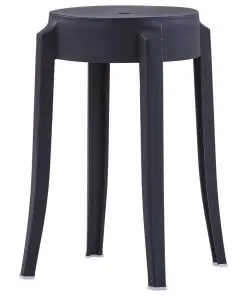 vidaXL Stackable Stools 4 pcs Black Plastic