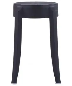 vidaXL Stackable Stools 4 pcs Black Plastic