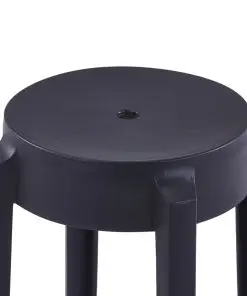 vidaXL Stackable Stools 4 pcs Black Plastic
