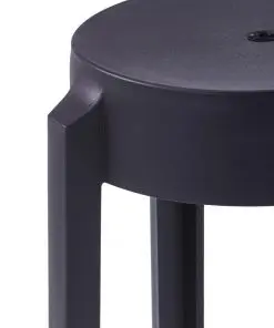 vidaXL Stackable Stools 4 pcs Black Plastic