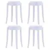 vidaXL Stackable Stools 4 pcs White Plastic