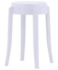 vidaXL Stackable Stools 4 pcs White Plastic