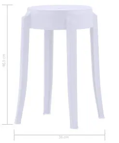 vidaXL Stackable Stools 4 pcs White Plastic
