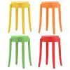 vidaXL Stackable Stools 4 pcs Multicolour Plastic