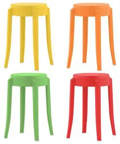 vidaXL Stackable Stools 4 pcs Multicolour Plastic