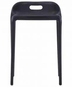vidaXL Stackable Stools 4 pcs Black Plastic