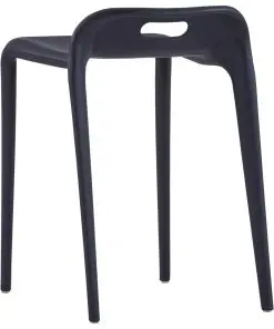 vidaXL Stackable Stools 4 pcs Black Plastic