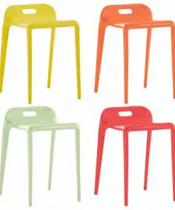 vidaXL Stackable Stools 4 pcs Multicolour Plastic