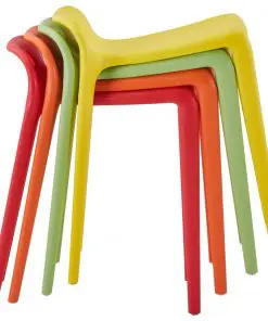 vidaXL Stackable Stools 4 pcs Multicolour Plastic