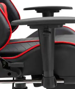 vidaXL Gaming Chair with Footrest Red Faux Leather