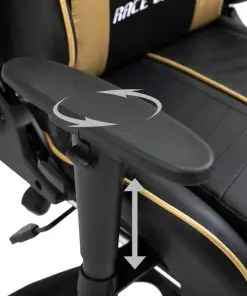 vidaXL Gaming Chair with Footrest Gold Faux Leather