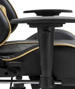 vidaXL Gaming Chair with Footrest Gold Faux Leather