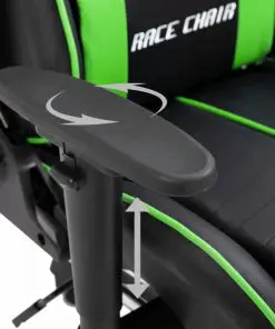 vidaXL Gaming Chair with Footrest Green Faux Leather