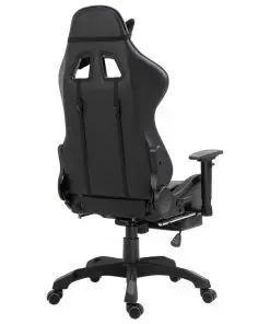 vidaXL Gaming Chair with Footrest Grey Faux Leather