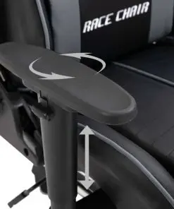 vidaXL Gaming Chair with Footrest Grey Faux Leather