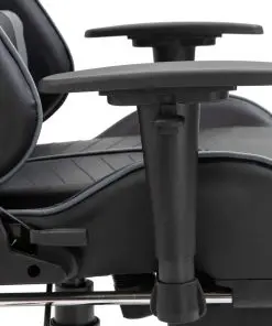 vidaXL Gaming Chair with Footrest Grey Faux Leather