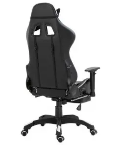 vidaXL Gaming Chair with Footrest White Faux Leather