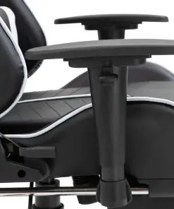 vidaXL Gaming Chair with Footrest White Faux Leather