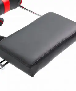 vidaXL Gaming Chair with Footrest Red Faux Leather