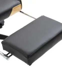 vidaXL Gaming Chair with Footrest Gold Faux Leather