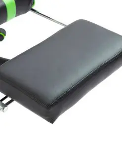 vidaXL Gaming Chair with Footrest Green Faux Leather