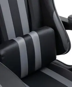 vidaXL Gaming Chair with Footrest Grey Faux Leather