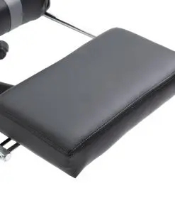 vidaXL Gaming Chair with Footrest Grey Faux Leather