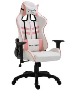 vidaXL Gaming Chair Pink Faux Leather