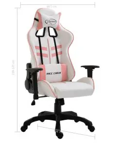 vidaXL Gaming Chair Pink Faux Leather
