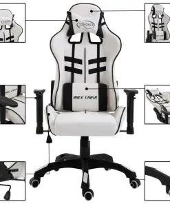 vidaXL Gaming Chair Black Faux Leather