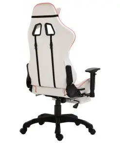 vidaXL Gaming Chair with Footrest Pink Faux Leather