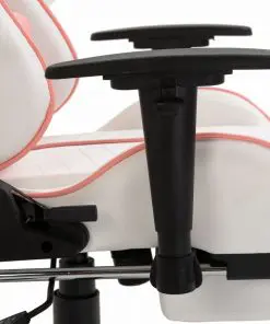 vidaXL Gaming Chair with Footrest Pink Faux Leather