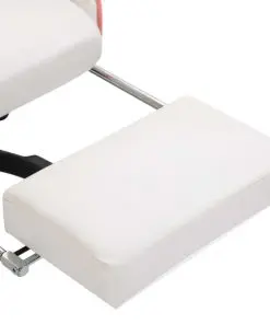 vidaXL Gaming Chair with Footrest Pink Faux Leather