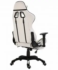 vidaXL Gaming Chair with Footrest Black Faux Leather
