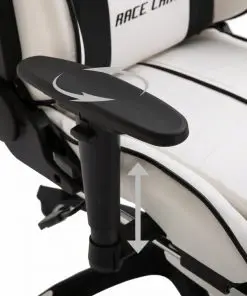 vidaXL Gaming Chair with Footrest Black Faux Leather