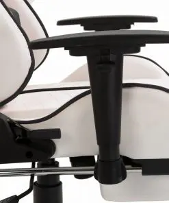 vidaXL Gaming Chair with Footrest Black Faux Leather