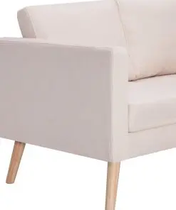 vidaXL 2-Seater Sofa Fabric Cream