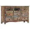 vidaXL Chest of Drawers 130x40x80 cm Solid Reclaimed Wood