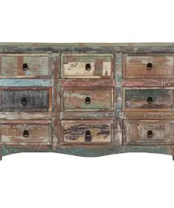 vidaXL Chest of Drawers 130x40x80 cm Solid Reclaimed Wood