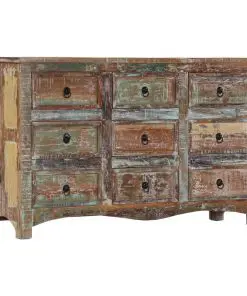 vidaXL Chest of Drawers 130x40x80 cm Solid Reclaimed Wood