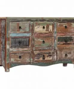 vidaXL Chest of Drawers 130x40x80 cm Solid Reclaimed Wood