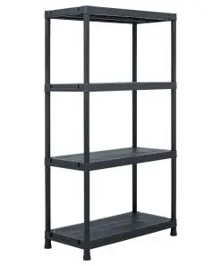 vidaXL Storage Shelf Racks 2 pcs Black 60x30x138 cm Plastic