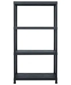 vidaXL Storage Shelf Racks 2 pcs Black 60x30x138 cm Plastic