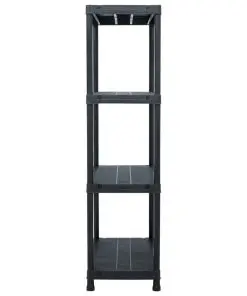 vidaXL Storage Shelf Racks 2 pcs Black 60x30x138 cm Plastic